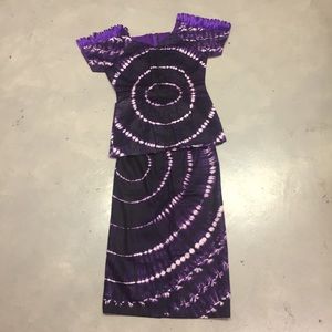 African Tie Die skirt set